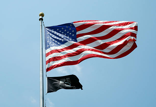 istock American and POW - MIA Flags 139907890