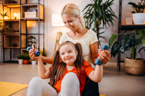 istock Mother and daughter training 1399082850