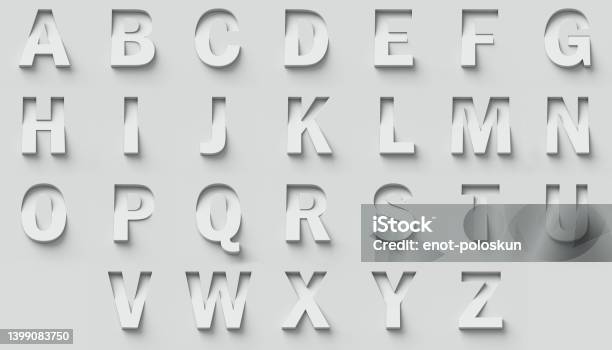 White 3d Alphabet Stock Photo - Download Image Now - Alphabet, Typescript, Three Dimensional