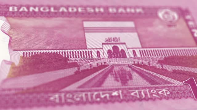 Banknotes of the Bangladesh 10 Taka Observe and Reserve Side Close up of a Tracking Dolly Shot 10 Bangladesh Notes Current 10 Bangladesh Takas Banknotes 4k Resolution stock video - Bangladesh Money Currency Background Financial Inflation