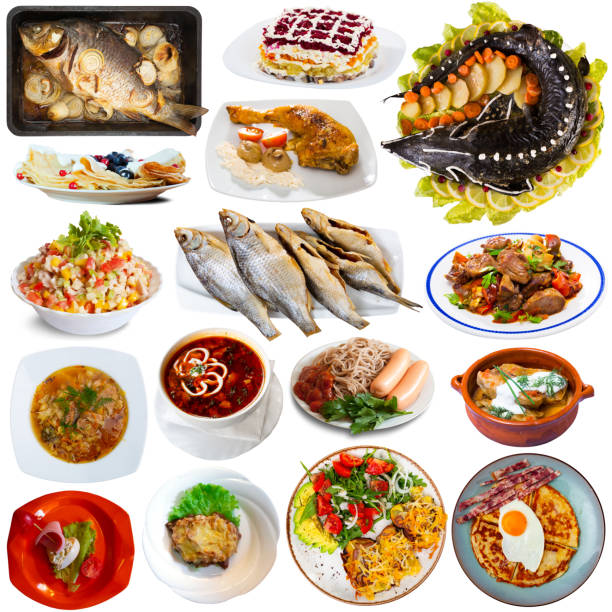 istock Set of russian dishes isolated on white 1399086222