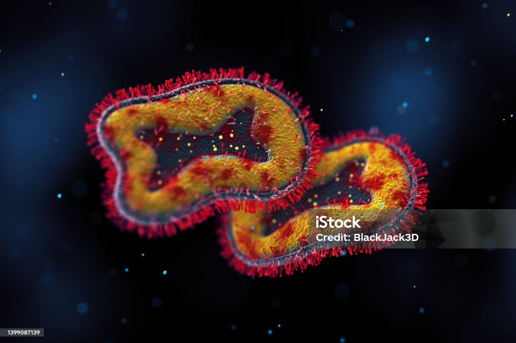 Monkeypox Cells Monkeypox Virus. 3D Render Mpox Stock Photo