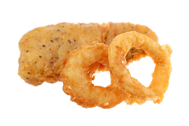 istock Fried Tempura Black Pepper Fish Fillet And Squid Ring 139909096