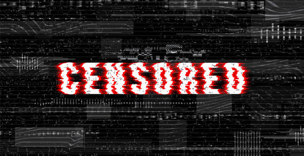 The word ''Censored'' in a glitch distorted style vector art illustration