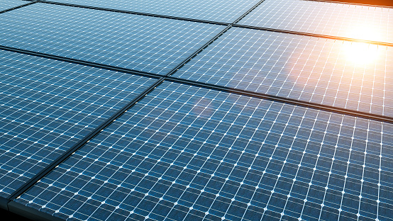 ilustración de un moderno módulo de células solares de alto rendimiento de perovskita para el reciclaje de fotones de alta eficiencia photo