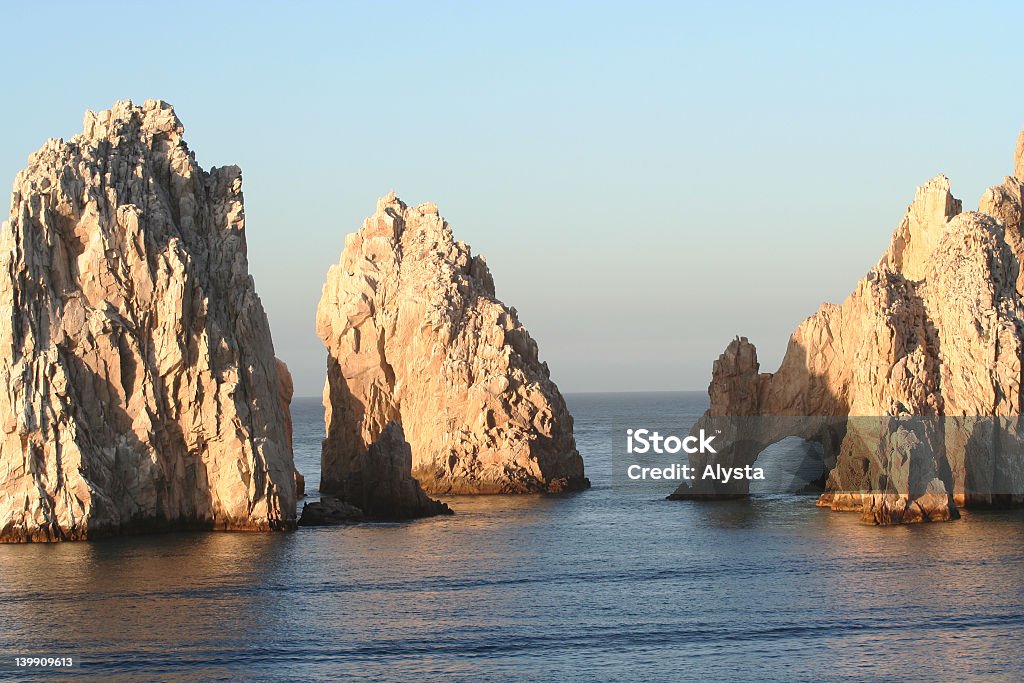 Land's End Arch and Two Rocks Land's End, rock formation in Cabo San Lucas Mexico Baja California Peninsula Stock Photo