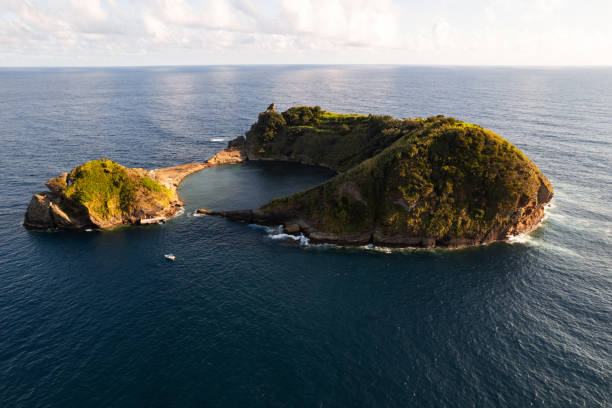 istock Breathtaking island in rippling sea 1399097309