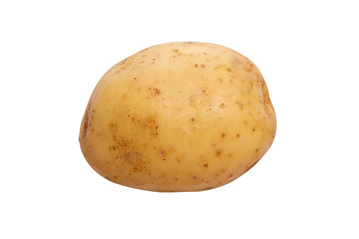 A group of fresh tasty potato isolated on a white background.