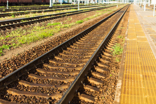 istock Railway. Travel concept. Railway station. Sleepers 1399102643