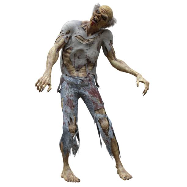 istock Zombie male isolated white background 3d illustration 1399107245