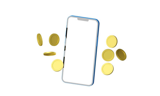 istock Smartphone and coin image 3DCG illustration 1399108002