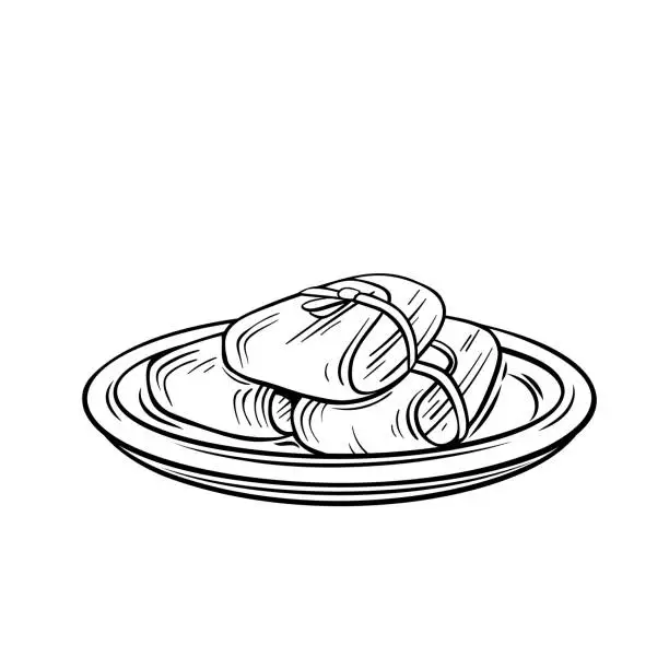 Vector illustration of Mexican tamale icon