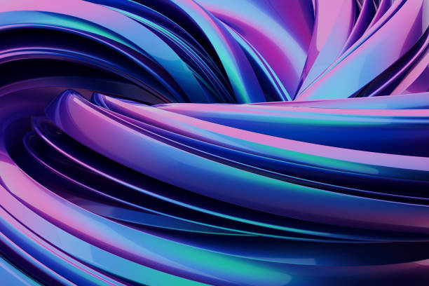 istock Abstract Shiny Blue and Pink Twisted Shape Formation 1399109098