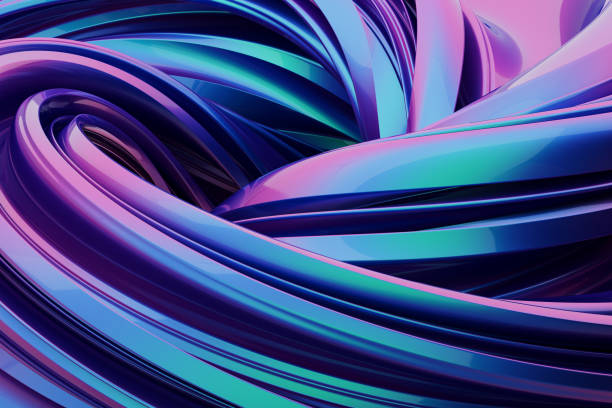 istock Abstract Shiny Blue and Pink Twisted Shape Formation 1399109101