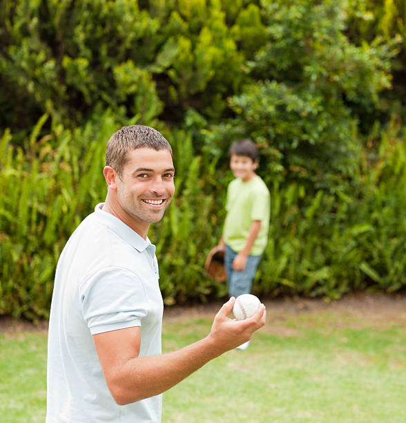 istock Son playing football with his father 139911015