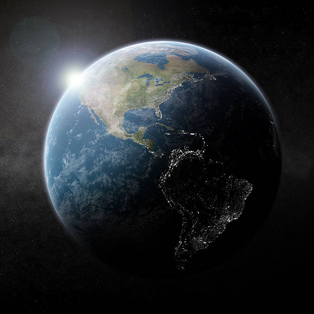 istock Earth by night with sun on the horizon 139911156
