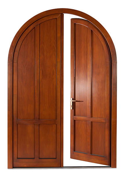 istock Open Wooden Door with added clipping path 139911193
