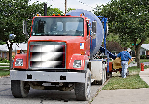 Big Red Cement Truck stock photo