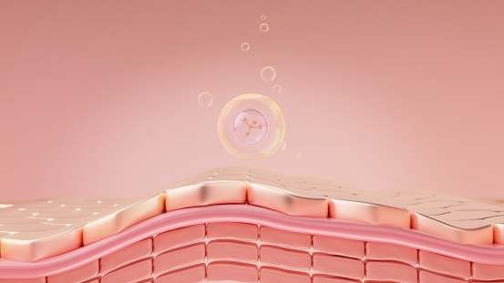 Suero de burbujas y células de la piel photo