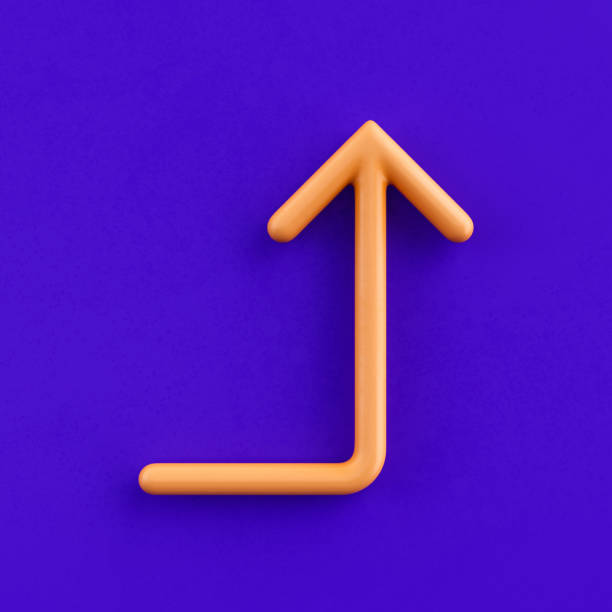 istock 3d icon turn, outline yellow arrow icon, direction symbol, 3d rendering 1399118010