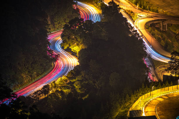 istock Genting Highland roadside light trail 1399118066