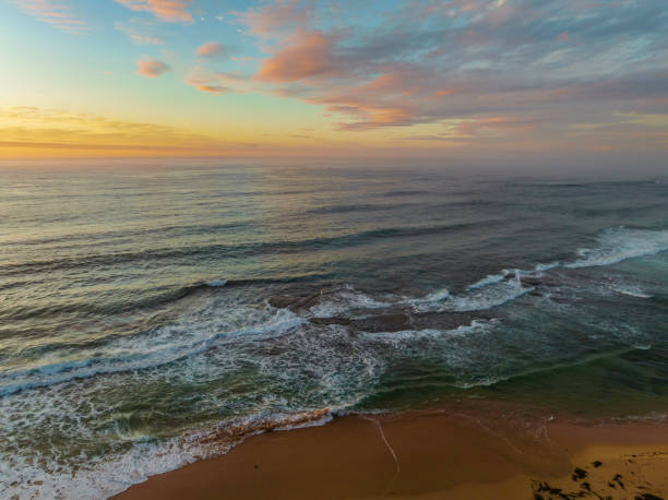 istock Aerial sunrise seascape with  high cloud 1399118088