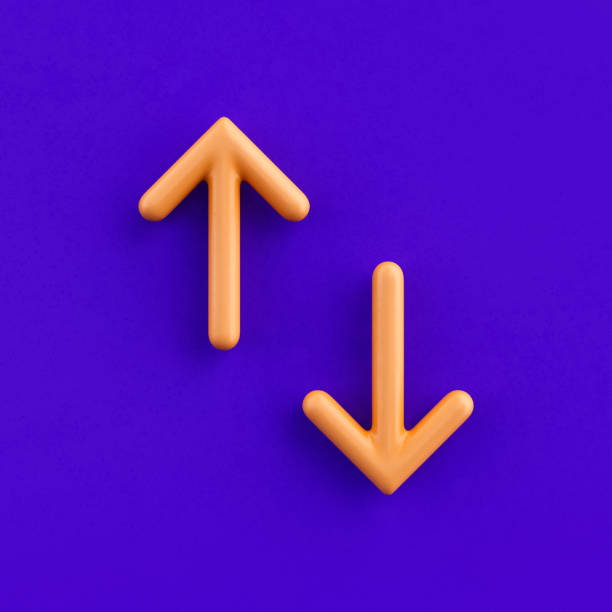 istock 3d icon swap vertical, outline yellow arrow icon, direction symbol, 3d rendering 1399118820