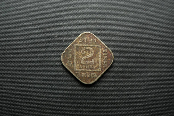 istock 2 Anna Indian coin dated 1918 India, Front view, Copper-Nickel 1399121495