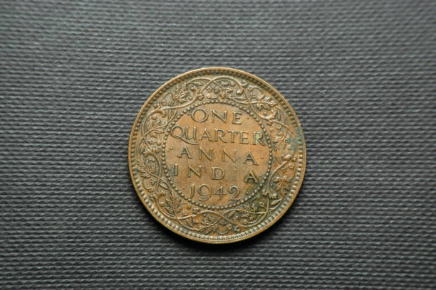 istock 1/4 Anna British India King George VI, 1942, Back view, Bronze 1399122172
