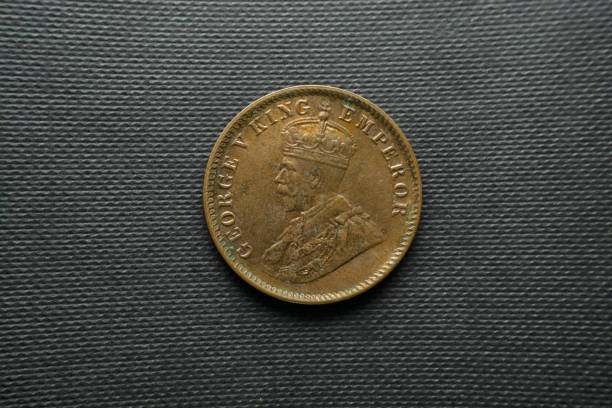 istock 1/4 Anna British India King George V, 1936, Front view, Bronze 1399122173