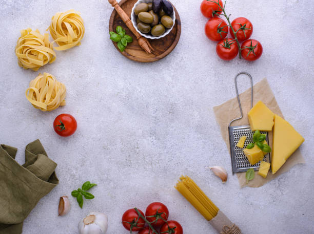istock Italian food cooking background with pasta 1399127434