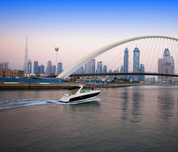 istock Tolerance bridge and boat in Dubai city, UAE 1399128270