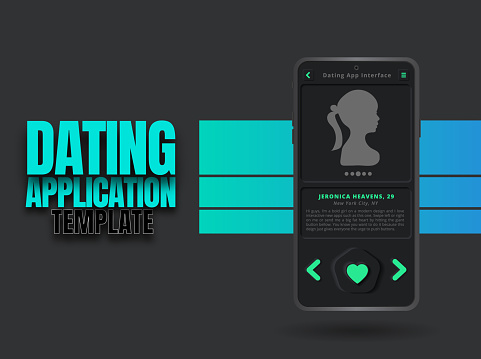 Dating App Phone UI Template in Skeuomorph or Neumorphic Mobile Design on Clean and Minimalist User Interface Background