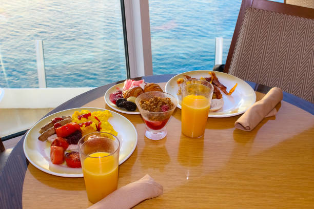 istock Dining Room Buffet aboard the abstract luxury cruise ship. 1399129912