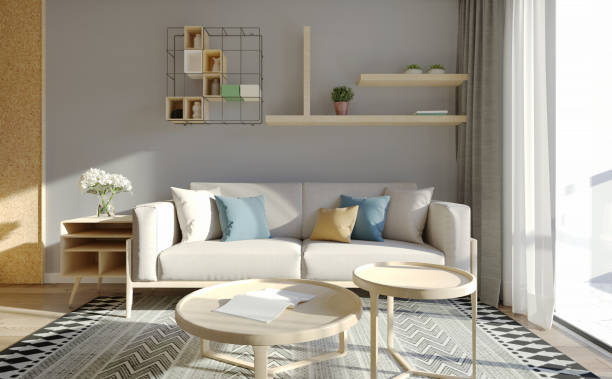 istock Modern interior of living room.3D illustration 1399133165