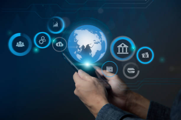 istock Businessman using smart phone to do online transactions with internet technology, concept of global data connection by internet technology, big data, searching for information, online marketing 1399135330