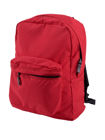 Red backpack expertly outlined and ready to drop into your design. Other angles of this same backpack also available.