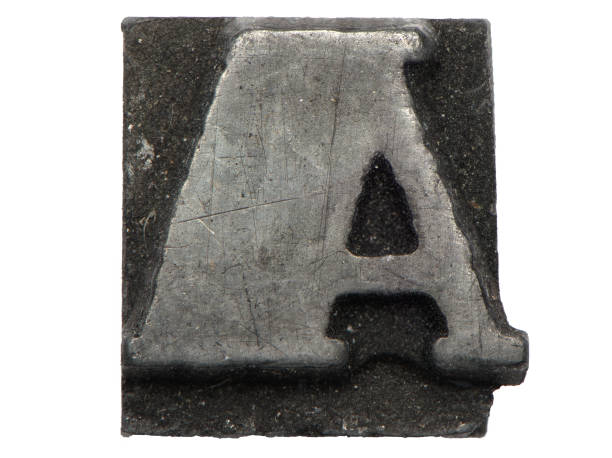 istock lead letter metal A symbol letterpress alphabet 1399136340