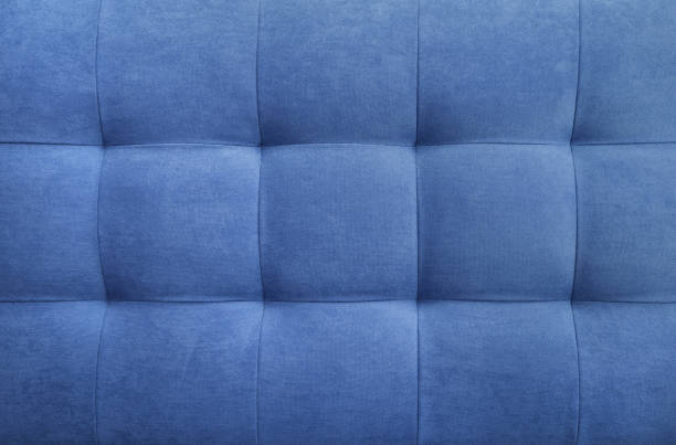 istock Blue suede leather background, classic checkered pattern for furniture, wall, headboard 1399136533