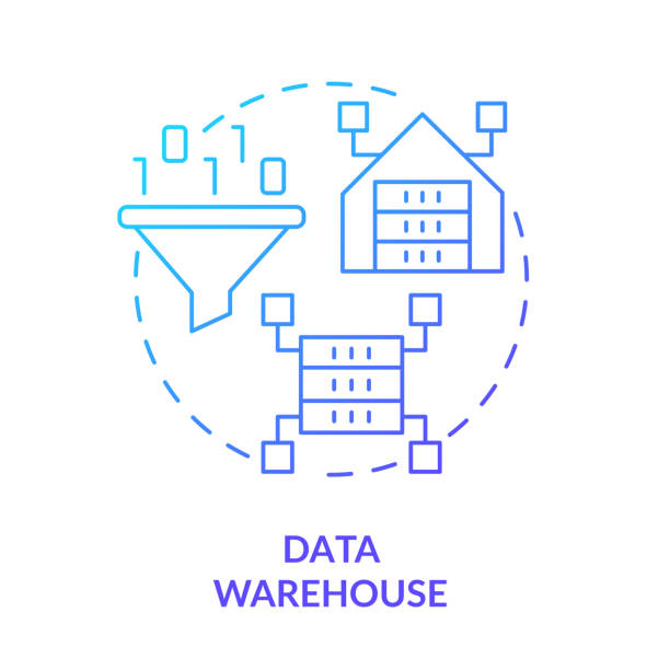 ilustrações de stock, clip art, desenhos animados e ícones de data warehouse blue gradient concept icon - mathematical symbol complexity formula network server