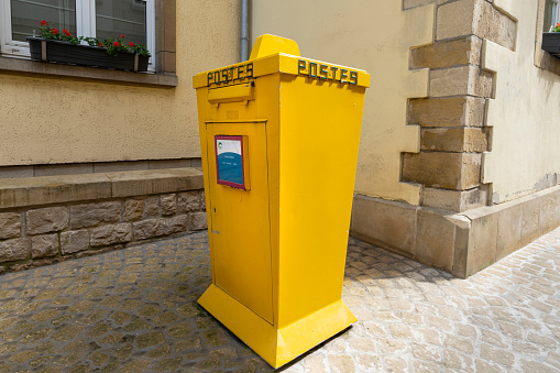 Luxembourg city, May 2022.  the letterbox in a street in the historic center