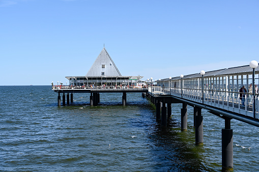 Seabridge / pier of Heringsdorf on a sunny day