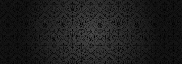 ilustrații de stoc cu pattern_black elegante - damask
