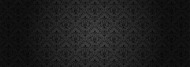 elegant pattern_black It is an elegant seamless pattern material. damask stock illustrations