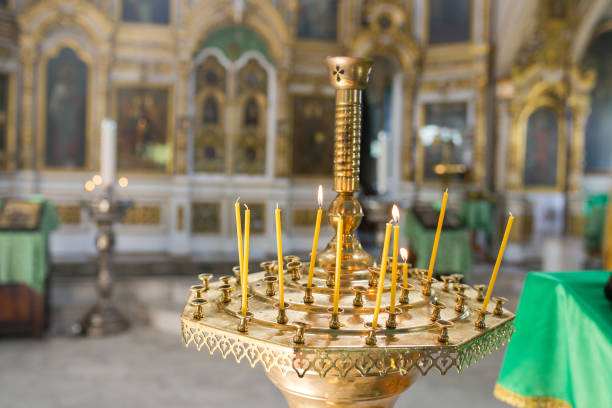 istock Burning candles in a Christian church 1399143453