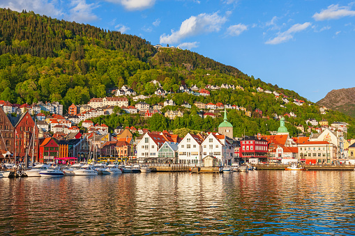 View at the port of Bergen in Norway