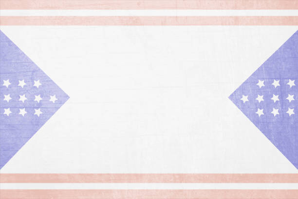 istock A soft pastel abstract horizontal vector background of USA flag on transparent wooden effect faded  paper, design at the sides and copy space in middle 1399150106