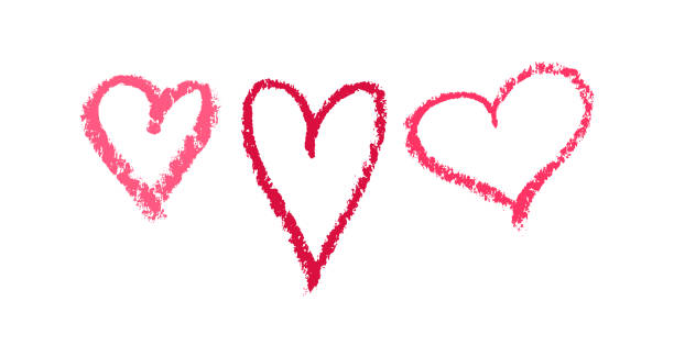Red and Pink Hearts Painted with Lipstick and Pencil. A Hand Drawn Fashion style. Sketch. A Symbol of Romantic Love. White background. Illustration for Valentine Day. Vector. Red and Pink Hearts Painted with Lipstick and Pencil. A Hand Drawn Fashion style. Sketch. A Symbol of Romantic Love. White background. Illustration for Valentine Day. Vector. pale pink lipstick stock illustrations