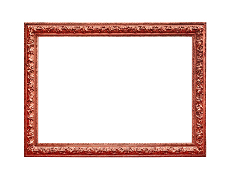 red picture frame isolated on white