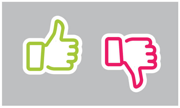 istock Do and Don't symbols. Thumbs up and thumbs down emblems. Like and dislike icons set, vector, illustration, sticker 1399158734